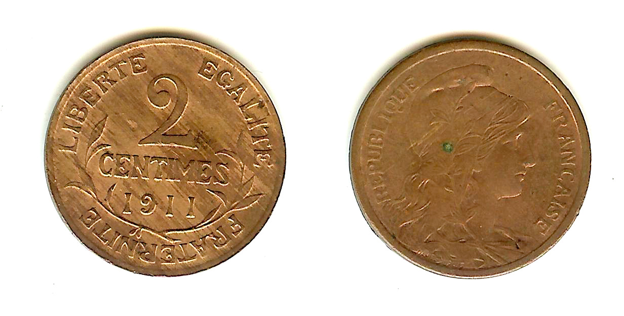 2 centimes Daniel-Dupuis 1911 SUP+